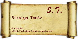 Sikolya Teréz névjegykártya